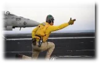 Runway operations — crew signaling on the tarmac