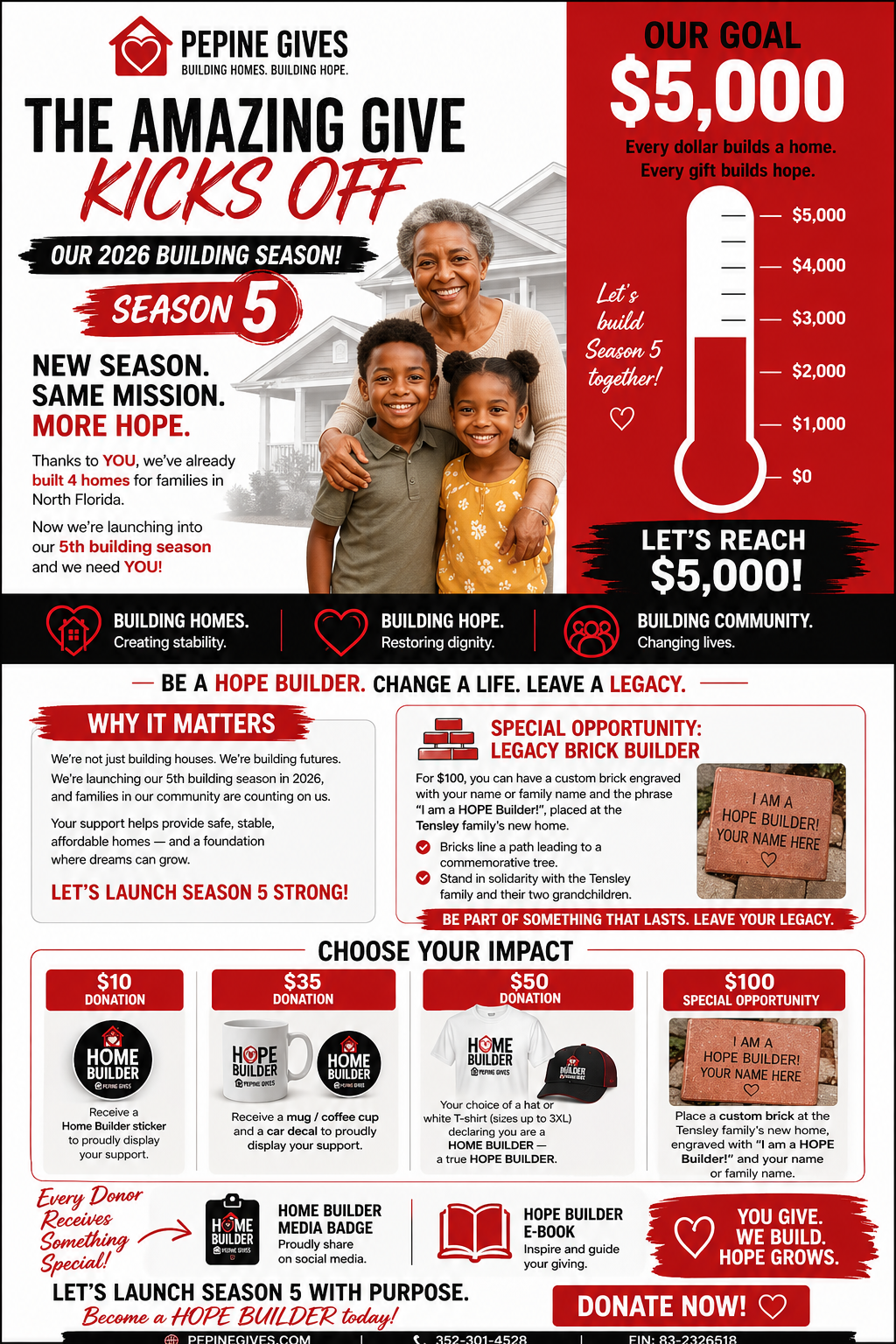 The Amazing Give Season 5 Building Homes Building Hope flyer